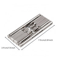Folding Bike Multi-Tool Silver Alloy Steel Steel 8-in-1 Bike Tool Compact Folding Wrench for Home