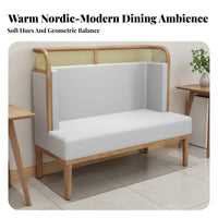 Hong Asian Design Woven Back Dining Chair and Table Set Modern Design Square Table and 4 Chairs Curved Backrest Commercial Furniture Integrated Armrests for Cafe Owners, Interior Designers, Adults, Milk Tea Shop, Hotel Lobby