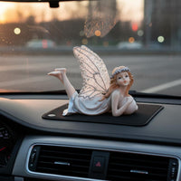 Gift Idea Dancing Girl Figurine Decorative Resin Angel Statue Cute Design Angel Fairy Figurine Delicate Craftsmanship for Girls, Women, Living Room, Car Interior, Wedding