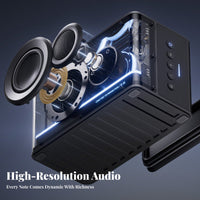 Bluetooth Connectivity Light-up Party Speaker Powerful Bass Transparent Light-up Speaker Portable Design Wireless Sound Box Built-in Subwoofer for Music Lovers, Tech Enthusiasts, Gaming, Parties, Outdoor, Desktop Setup