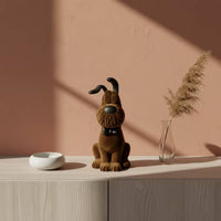 Dog Sculpture with Bow Tie Stable Dog Figurine Lightweight Decor for Homeowners