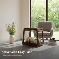 Multi-Functional Curved designd over-Couch Table with Shelves Space-Saving Design Curved designd Rolling Table Easy to Assemble Indoor Furniture Rounded Corners for Home Office Workers, Apartment Dwellers, residents, Living Room, Bedroom, Small areas