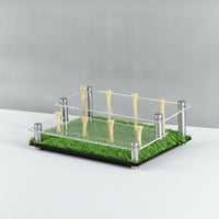 Acrylic Golf Ball Display Stand with Turf Base Clear Golf Ball Display Rack Tabletop Compact for Golfers, Collectors, Desk, Office, Trophy Room