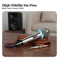 Corded Handheld Audio Pickup Anti-Feedback Corded Audio Pickup Corded Singing Mic Full-Metal Frame Audio Equipment for Singers