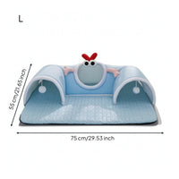 Cool Cat Tunnel Bed with Openings Anti-Slip Pet Mat with Tunnels Low-Rise Cat Tunnel Bed Breathable for Cats, Small Pets