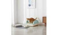 Anti-Splash Semi-Enclosed Litter Box Long-Lasting PP Material Semi-Enclosed Litter Tray Easy to Clean Plastic Cat Potty for Kittens
