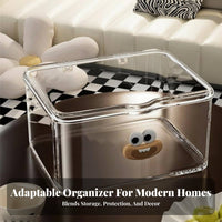 Clear Lidded Organizer Large Capacity Clear Cosmetic Case Stackable Design