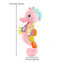 Soft Seahorse Cuddly Sensory Toy with Textured Fabrics Child-Safe for Infants