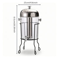 Transparent Drink Dispenser with Stand Stainless Steel Drink Dispenser with Lid Detachable Buffet-Style for Caterers, Hosts, Buffets, Parties, Restaurants, Weddings