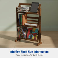 Multitier Shelving Unit, Floor Magazine Rack Storage Shelf for Living Room, Office, Study