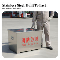 Sturdy Fire Sand Box Easy to Operate Stainless Steel Fire Bin Thickened Material Flood Control Sand Box Welded for Gas Station Operators, Safety Personnel, Property Managers, Outdoors, Factories, Warehouses, Entertainment Venues