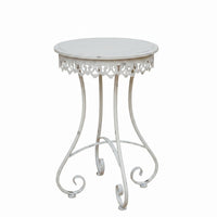 Round Iron Plant Stand Openwork French Retro Plant Stand Scroll Feet Decor Furniture for Garden