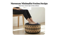 Removable Cover Moroccan Pouf Washable Embroidered Floor Cushion Soft & Comfortable for Homeowners, Renters, Bay Window, Bedroom, Meditation