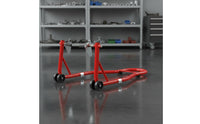 Motorcycle Repair Stand Adjustable Width Motorcycle Wheel Lift Stand Stable Support for Mechanics, DIY Enthusiasts, Circuit Practice, Winter Storage