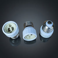 Heat Resistant up to 80°C E27 to Base Adapter for Home Lighting, Durable PC Bulb Holder Adapter for 90-240V, Rated Current 2A White Converter