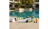 PVC Inflatable Striped Pool Lounger High Buoyancy Mesh Buoy Bed Portable Pool Lounge Easy to Use for Outdoor
