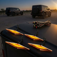 4 Pieces Grille Light Kit with Wiring Harness Front Grille Lights Bright Auxiliary Lights with Mounting for Truck Owners