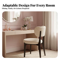 French Retro design Cane rear Side Chair Curved rearrest Accent Furniture Modern Minimalist Kitchen Seat Padded pad for Interior Decorators, Restaurant Owners, Office Managers, Dining Room, Bedroom, Reception Area