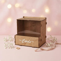 Wooden Wedding Card Box Slotted Top Wedding Card Box Decorative Organizer