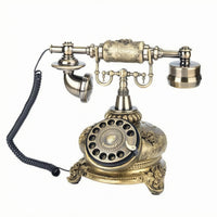 Ornate Antique Phone Message Book Bronze and Gold-Toned Rotary Desktop Telephone Resin Body Vintage Rotary Phone Ornament Metal Accessories