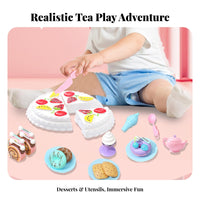 44 Pieces Afternoon Tea Toy Set Great Gift Pretend Dessert Tea Set