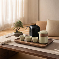 Travel Tea Set, For 3 People, Ceramic, Portable Tea Set, 280ml Teapot, 35ml Teacups