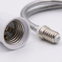 E14 to E27 Adapter with Flexible Gooseneck for Adjustable Lighting, Rated Current 3A Flexible Lamp Adapter, Extra Long 59.5cm Gooseneck, 1 Pack