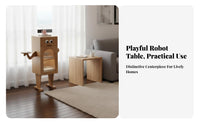 Space-Saving Robot light Table Multi-Functional Side Cabinet Drawer Storage Household Furniture Serving Tray Feature for Interior Design aficionados, home dwellers, Living Room, Bedroom, Lounge Area, Entryway