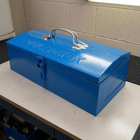 Metal Tool Box Hinged Lid Portable Toolbox Portable Tool Organizer Compact Household Storage Easy to Clean