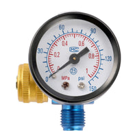 Inline Spray Regulator with Gauge Analog Air Regulator with Gauge Compact Knurled for Painters, Workshops