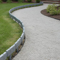 Fake Stone Garden Fence Weatherproof Interlocking Garden Fence Border for Yard