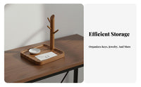 Solid Wood Entryway Key Holder with Tray Decorative Wooden Key Holder Tray Multi-Function for Adults, Women, Bedroom, Away Ice