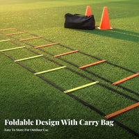Portable Agility Ladder Sturdy Rungs Speed Ladder Lightweight Sports Equipment Extendable for Athletes, Coaches, Kids, Outdoor, Gym