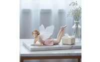 Cute Design Resin Fairy Figurine Gift Idea Pink Fairy Doll Collectible for Couples, Birthday
