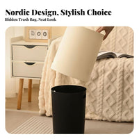 Nordic Design Trash Bin Large Capacity Cream Design Garbage Can Bathroom Garbage Can Simple Design Office Waste Bin Versatile
