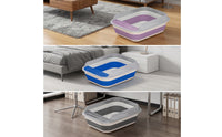 Foldable cat Litter Box Waste Receptacle Portable Semi-Enclosed Waste Receptacle Low-Profile Pet Supply for Kittens, Indoor