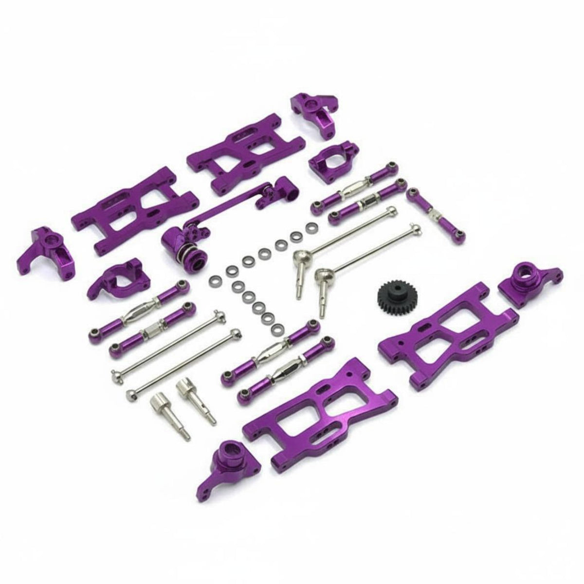 RC Car Metal Upgrade Wear-Resistant Resistance Metal Shock Absorber and Steering Kit RC Car Aluminum Parts Set