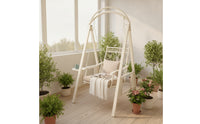 Freestanding Hanging Swing Chair with Stand Cushioned Egg Chair with Stand Weather-Resistant Furniture Sturdy for Balcony, Sunroom