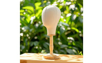 Tabletop Mannequin Head with Wooden Base Neutral Head Mannequin with Wooden Base Stable Hat Stand Long-Lasting for Milliners