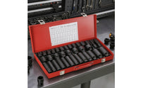 35 Pieces Drive Impact Socket Set Full Length Drive Socket Set with Metal Case Heavy Duty Tools for Automotive Repair