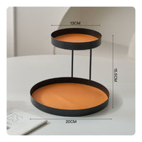 Two-Tier Cosmetic Organizer Double-Layer Desktop Storage Tray Modern for Dresser