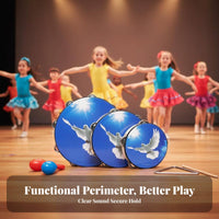 3 Pieces Peace Dove Design Double-Row Jingle Tambourine Easy to Play Double Row Jingle Trembler Clear and Loud Sound Percussion Instrument Crisp Percussive Rhythm for Children, Beginners, Dance Accompaniment, Classroom, Music Education, Performance