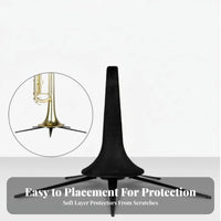 Lightweight Foldable Trumpet Stand Low Center of Weight Trumpet Stand Shielding Flocked Surface for Travel, Stage Performance