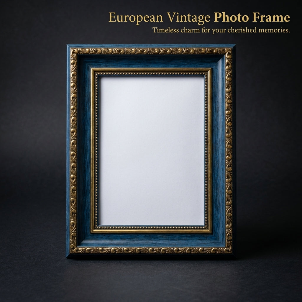 European Classical Photo Frame, Handcrafted Resin Picture Frame, Ornate Photo Holder Living Room, Vintage Decor Enthusiast Gift