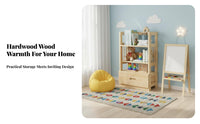 clean contemporary Design Freestanding Shelf with Drawers Multi-Functional 6-Tier Shelving Tower with Drawers Large Capacity shelving unit for Children, Book Lovers, Apartment Dwellers, Living Room, Home Office, Bedroom, Hallway