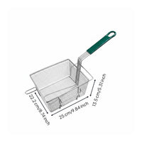 Front Hook Design Deep Fryer Basket Rust-Proof Stainless Steel Mesh Basket Heat Resistant Stainless Steel Frying Colander Large Capacity for Chefs, Restaurant