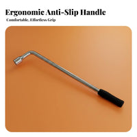 Chrome Vanadium Steel L-Shaped Tire Wrench Non-Slip Grip L-Type Lug Nut Wrench High Rotational Force for Mechanics, DIYers