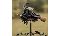 Spooky Witch Wind Wind Spinner Kinetic Wind Wind Spinner with Witch Topper Whimsical Halloween Lawn Ornament Fantasy for Decorators