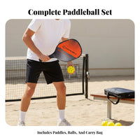 2 Paddle 4 Sphere Pickleball Kit Lightweight Wooden Pickleball Paddle Set Sports Equipment Sturdy Comfortable Grip for Beginners