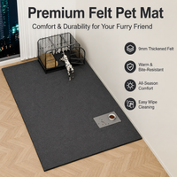 Felt Dog Mat, Large Dog Bed, Small Dog Bed, Light Gray Warm Anti-Bite Pet Mat, Dog Crate Mattress for Medium Dogs